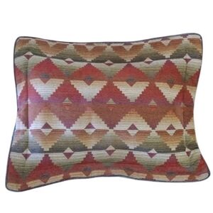 Croscill Santa Fe Aztec 2 Chenille Pillow Shams Quilted  Southwestern StandardSz